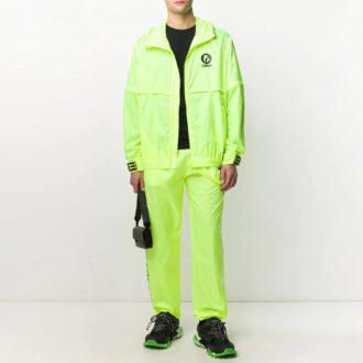 Pantalon de sport/pantalon/jogging décontracté à poche zippée et logo imprimé, coupe ample, vert Pantalon de sport/pantalon/jogging décontracté à poche zippée et logo imprimé, coupe ample, vert