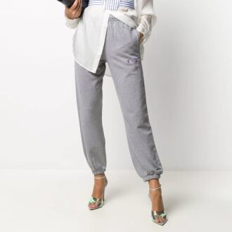 Pantalon de sport/pantalon/jogging gris brodé blanc cassé Pantalon de sport/pantalon/jogging gris brodé blanc cassé