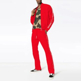 Pantalon de sport/pantalon/jogging rouge ample pour homme Off-White avec logo