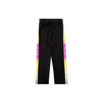 Pantalon de sport rétro en caoutchouc avec logo, noir