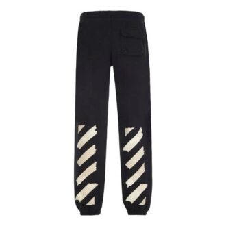 Pantalon de survêtement ample en coton pour homme avec logo et bandes