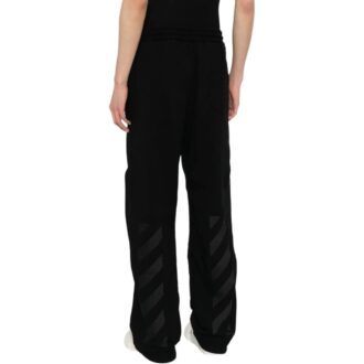 Pantalon de survêtement brodé à rayures diagonales « Noir »