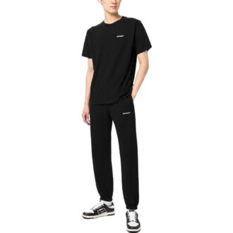 Pantalon de survêtement en coton à imprimé vagues