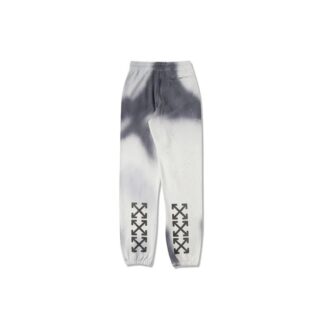 Pantalon de survêtement en coton tie-dye pour homme, gris et blanc