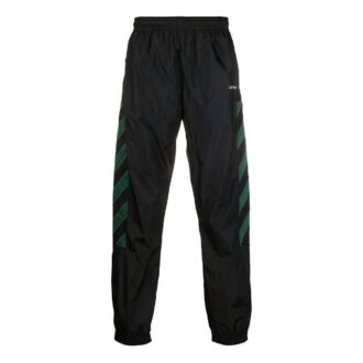 Pantalon de survêtement en nylon Diag « Noir//Blanc »