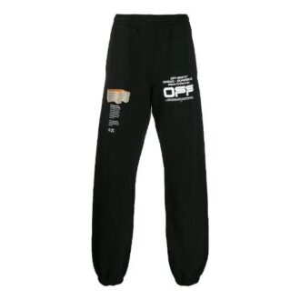 Pantalon de survêtement SS20 à logo ondulé pour homme, noir