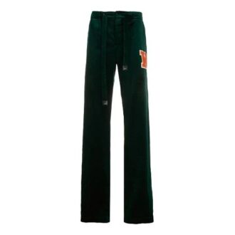 Pantalon FW20 à patch logo et effet velours