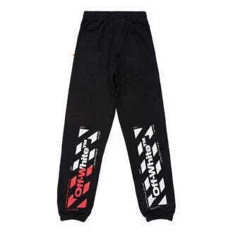 Pantalon imprimé logo rayé SS19