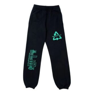 Pantalon long ample à imprimé flèche brodée, noir