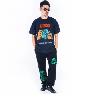Pantalon long ample à imprimé flèche brodée, noir