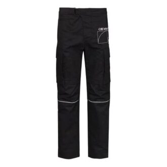 Pantalon long décontracté amovible à motif alphabétique, version standard, noir