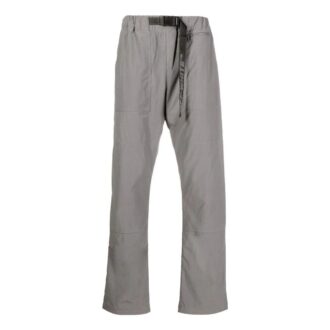 Pantalon long décontracté à ceinture Off-White pour homme FW22, couleur unie, gris