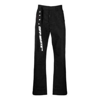 Pantalon long décontracté à motif logo SS21, version ceinture, noir