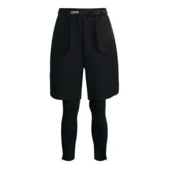 Pantalon long décontracté Off-White pour homme à motif alphabétique, coupe ajustée, noir