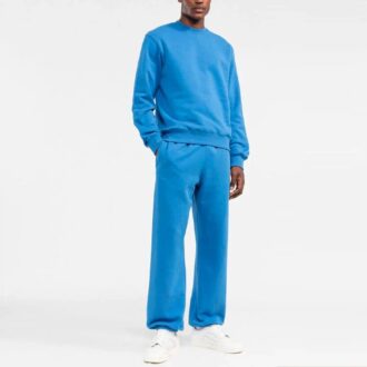 Pantalon long décontracté à rayures unies Off-White pour homme FW22, bleu