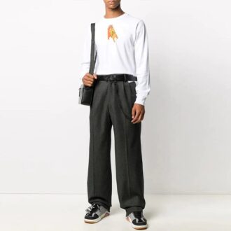 Pantalon long décontracté unie pour homme Off-White, coupe ample, gris