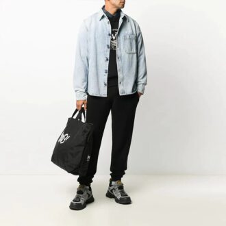 Pantalon long décontracté unie à taille élastique pour homme Off-White, noir