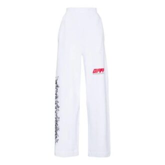 Pantalon long unisexe Graffiti, blanc