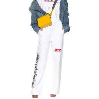 Pantalon long unisexe Graffiti, blanc