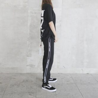 Pantalon Off-White pour homme à rayures latérales, noir