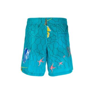 Pantalon Off-White pour homme SS21, petit imprimé bleu lac