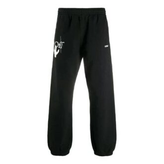 Pantalon pour homme FW20 avec logo imprimé « Hand Workers » – Noir