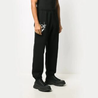 Pantalon pour homme FW20 avec logo imprimé « Hand Workers » – Noir