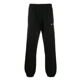 Pantalon à rayures diagonales imprimées pour homme, noir