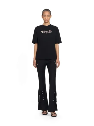 Pantalon évasé à ceinture et poches