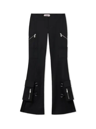Pantalon évasé à ceinture et poches