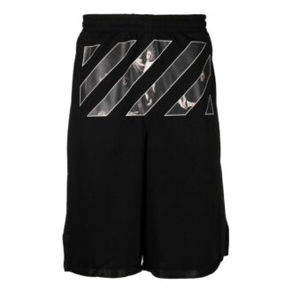Pantalons droits imprimés en sergé Off-White pour homme, noir