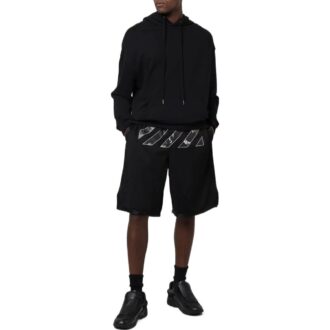 Pantalons droits imprimés en sergé Off-White pour homme, noir