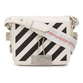 Petit sac à bandoulière Off-White de la série Binder Clip, blanc
