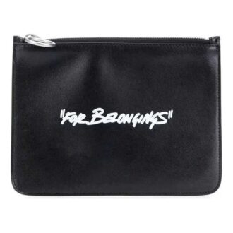 Pochette unisexe imprimée avec Quote, noire