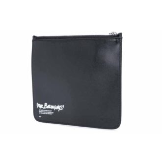 Pochette unisexe imprimée avec Quote, noire