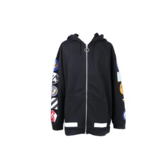 Polaire à capuche et fermeture éclair à manches longues pour homme, noir