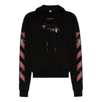 Polaire à capuche imprimée flèche araignée SS20 pour homme, noir