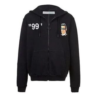 Polaire à capuche imprimée SS19 pour homme, noir