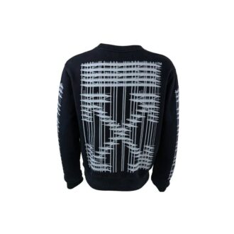 Pull ample décontracté à col rond Off-White pour homme, imprimé noir