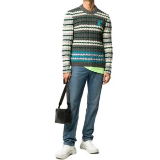 Pull ample à motifs Off-White pour homme, gris