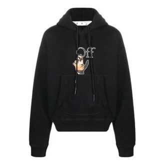 Pull ample Off-White pour homme FW21 avec imprimé logo humoristique, noir