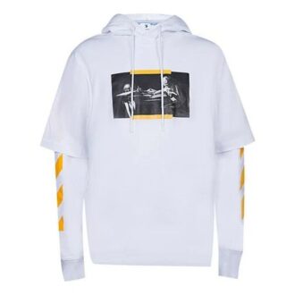 Pull ample Off-White pour homme FW21 à imprimé Caravaggio, blanc