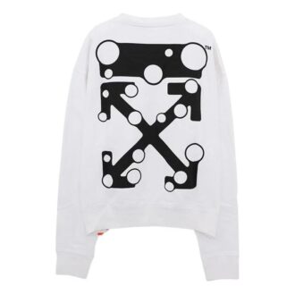 Pull ample Off-White pour homme à motif Arrows et logo, blanc