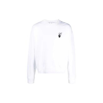 Pull ample Off-White pour homme à motif Arrows et logo, blanc