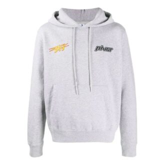 Pull à capuche avec logo imprimé FW20 pour homme, gris