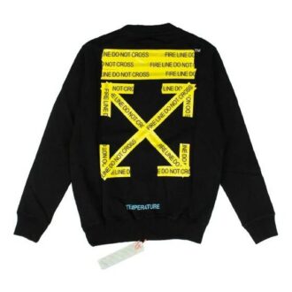 Pull à capuche avec motif Fire Tape Noir/Jaune