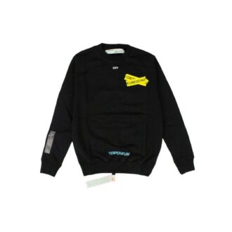 Pull à capuche avec motif Fire Tape Noir/Jaune