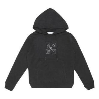 Pull à capuche brodé FW20 pour homme, noir