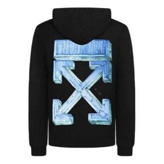 Pull à capuche imprimé Arrows Hommes Noir FW20