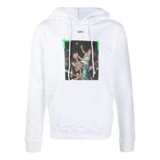 Pull à capuche imprimé Arrows pour homme, blanc